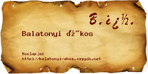 Balatonyi Ákos névjegykártya